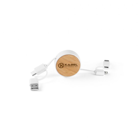 Cabo USB 5 em 1 Retrátil Personalizado