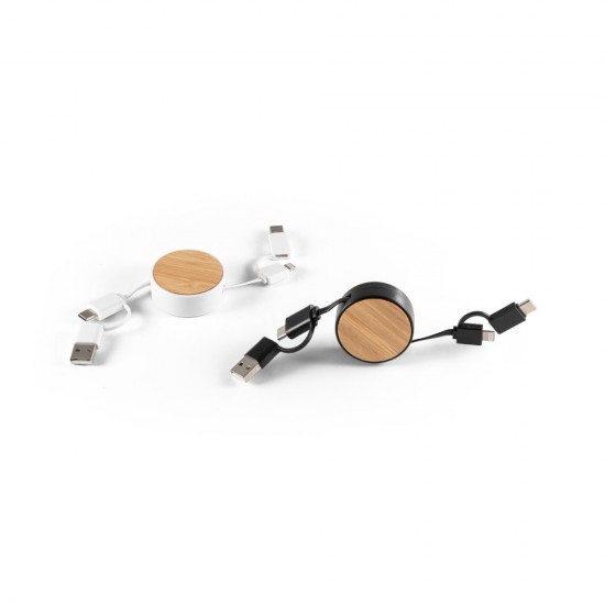 Cabo USB 5 em 1 Retrátil Personalizado