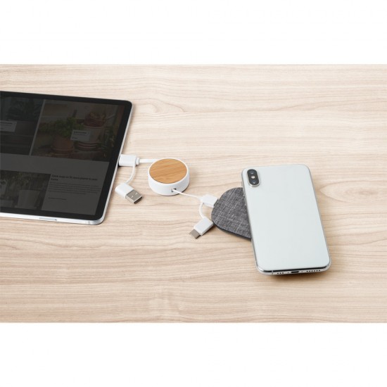 Cabo USB 5 em 1 Retrátil Personalizado