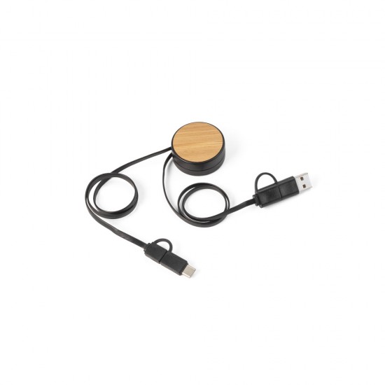 Cabo USB 5 em 1 Retrátil Personalizado