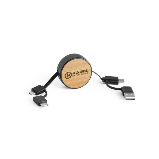 Cabo USB 5 em 1 Retrátil Personalizado
