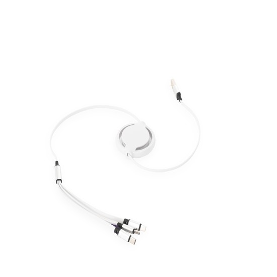 Cabo USB Retrátil 3 em 1 Personalizado