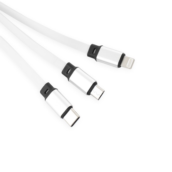 Cabo USB Retrátil 3 em 1 Personalizado