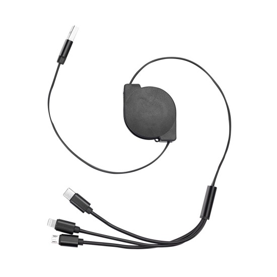 Cabo USB Retrátil 3 em 1 Personalizado