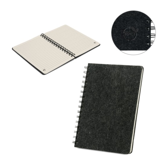 Caderno A5 de capa semi-rígida em feltro Personalizado