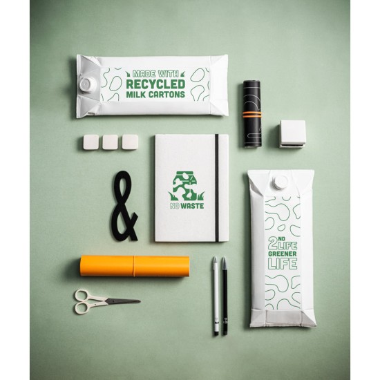 Caderno A5 produzido através de pacotes de leite reciclados Personalizado