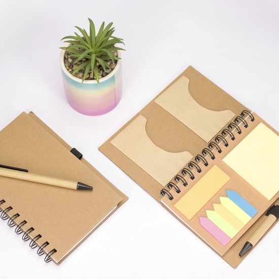 Caderno Ecológico Persoalizado com Autoadesivos e Caneta