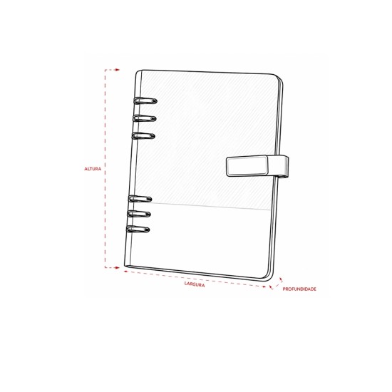 Caderno Fichário Couro Sintético Personalizado
