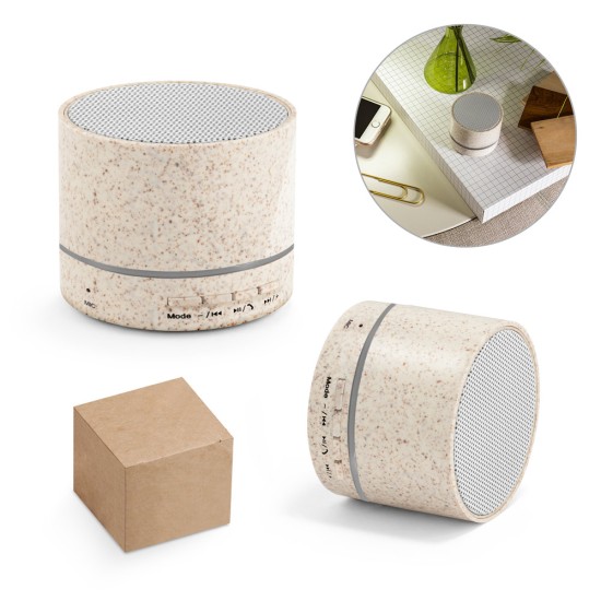 Caixa de som Bluetooth em Fibra de Palha e Trigo Personalizada