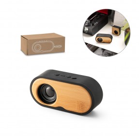 Caixa de Som em Bambu e ABS Personalizada
