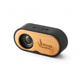 Caixa de Som em Bambu e ABS Personalizada