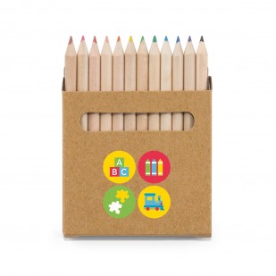 Caixa Personalizada com 12 mini lápis de cor