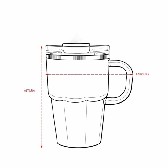 Caneca Parede Dupla 550ml Personalizada