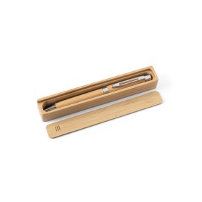 Caneta com Estojo em Bambu Personalizada