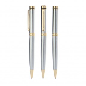 Caneta de Metal com Detalhes em Dourado Personalizada