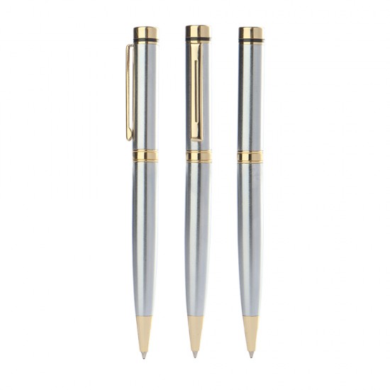 Caneta de Metal com Detalhes em Dourado Personalizada
