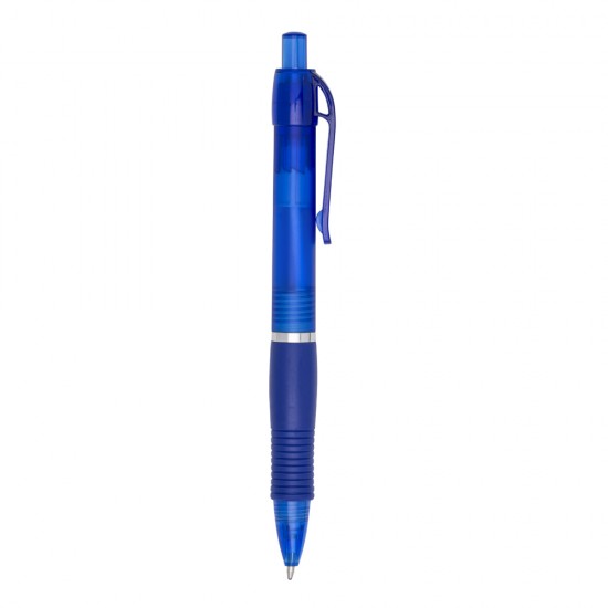 Caneta personalizada plástica esferográfica com base emborrachada