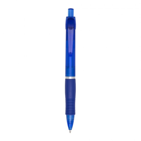 Caneta personalizada plástica esferográfica com base emborrachada