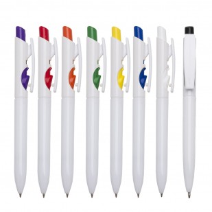 Caneta Plástica Branca Personalizada