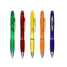 Caneta Plástica com Marca-Texto Personalizada