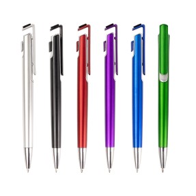 Caneta Plástica com Suporte para Celular Personalizada