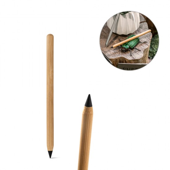 Caneta Sem Tinta com Ponta de liga Metálica em Bambu Personalizada
