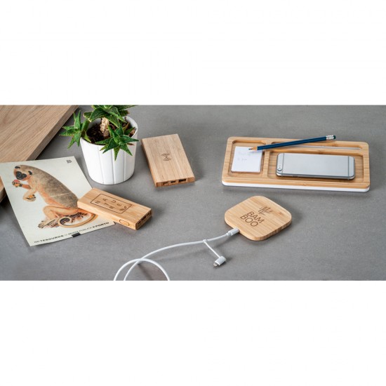 Carregador Indução Wireless de Bambu Personalizado