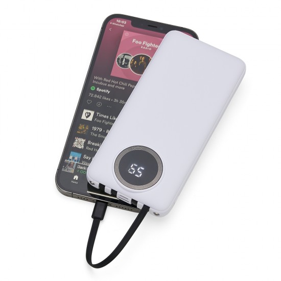 Carregador Power Bank 10.000mAh com Lanterna e Multissaídas Personalizado