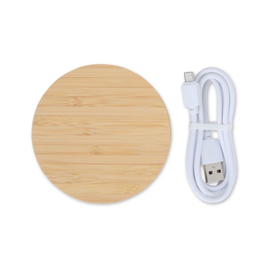 Carregador via Indução em Bambu Personalizado