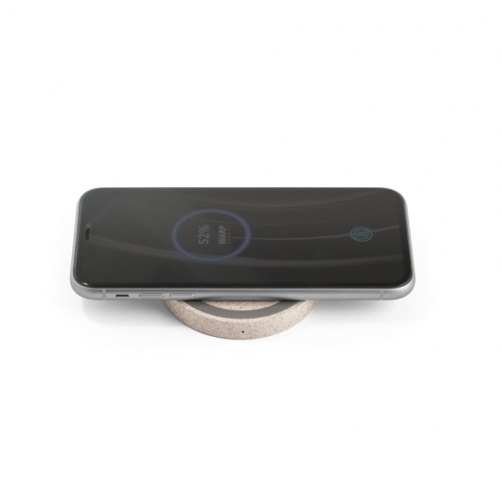 Carregador Wireless em ABS e Fibra de Palha de Trigo Personalizado