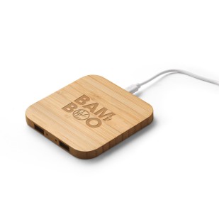 Carregador wireless super-rápido em bambu 15W Personalizado