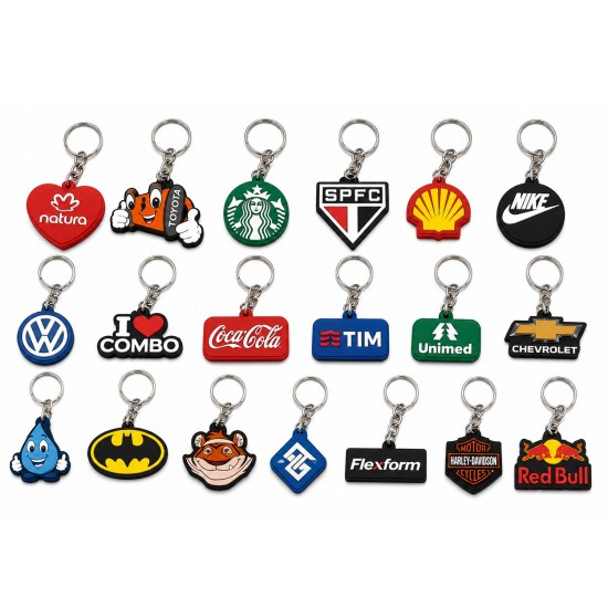 Chaveiro 2D Emborrachado Personalizado