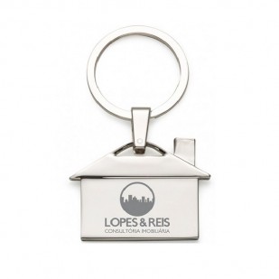 Chaveiro de Metal Formato Casa Personalizado