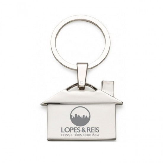 Chaveiro de Metal Formato Casa Personalizado