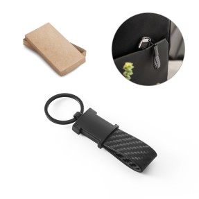 Chaveiro Couro Sintético e Fibra de Carbono Personalizado