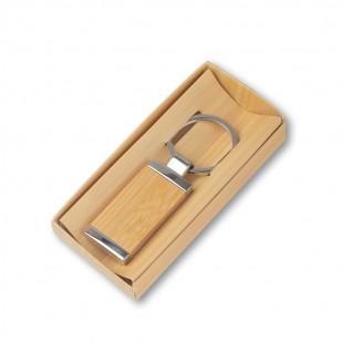 Chaveiro de Metal e Bambu Personalizado
