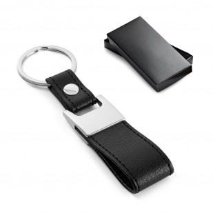 Chaveiro de Metal e Couro Sintético Personalizado