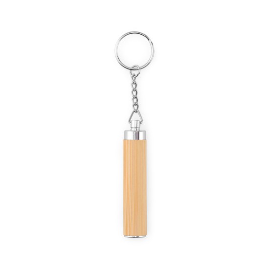 Chaveiro em bambu e ABS com lanterna LED Personalizado
