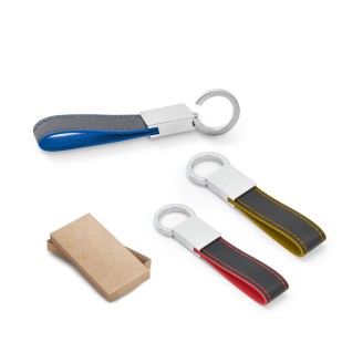 Chaveiro em Couro Sintético e Metal Detalhe Colorido Personalizado
