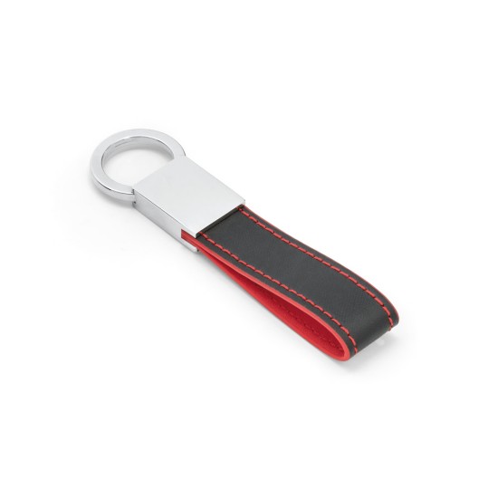 Chaveiro em Couro Sintético e Metal Detalhe Colorido Personalizado