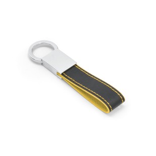 Chaveiro em Couro Sintético e Metal Detalhe Colorido Personalizado