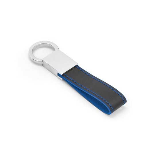 Chaveiro em Couro Sintético e Metal Detalhe Colorido Personalizado