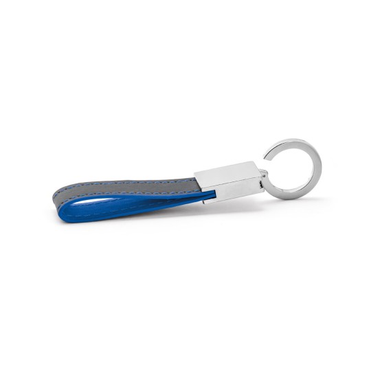 Chaveiro em Couro Sintético e Metal Detalhe Colorido Personalizado