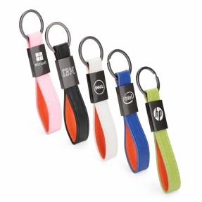 Chaveiro Metal com Couro Sintético Personalizado