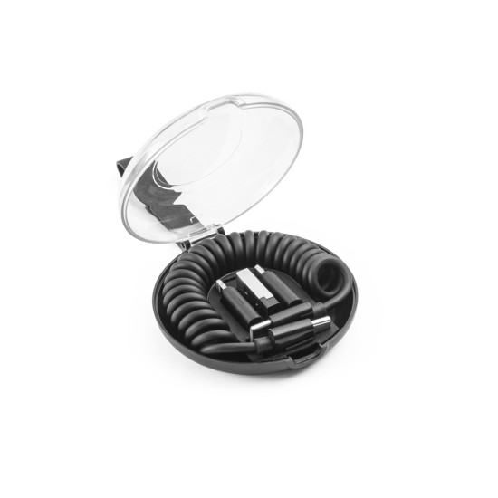 Conjunto composto por cabo espiral com carregamento super-rápido e adaptadores Personalizado
