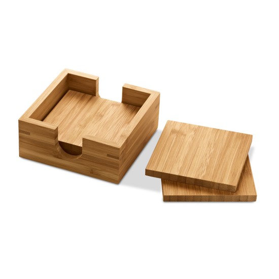 Conjunto de 4 Porta Copos em Bambu Personalizado