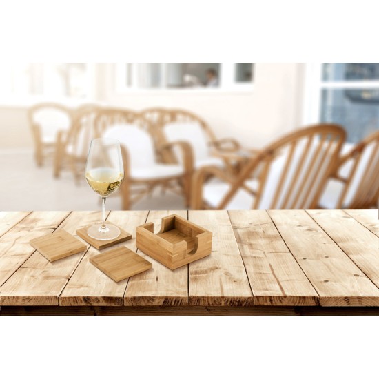 Conjunto de 4 Porta Copos em Bambu Personalizado