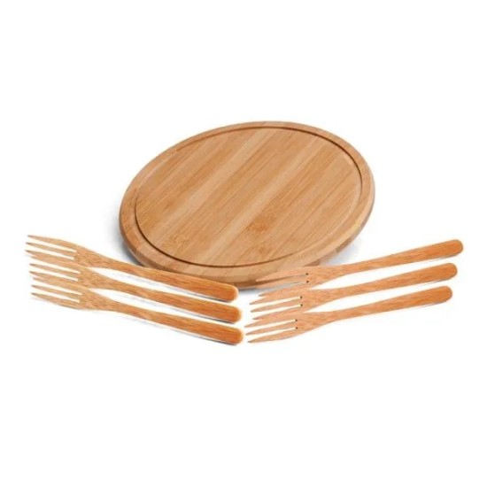 Conjunto para petiscos em Bambu Personalizado para Brindes