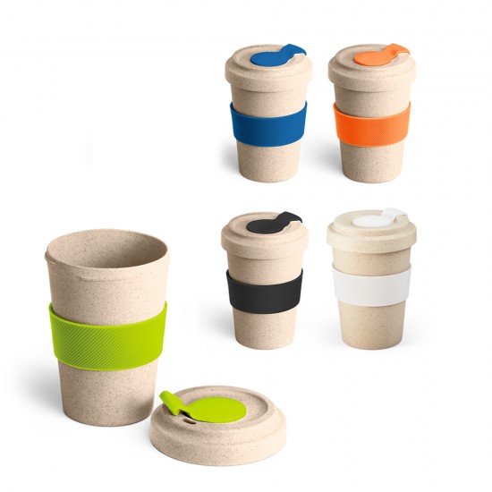Copo 500ml em Fibra de Bambu com Tampa Personalizado