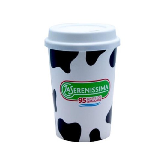 Copo com Tampa para Café 350ml In Mold Label Personalizado